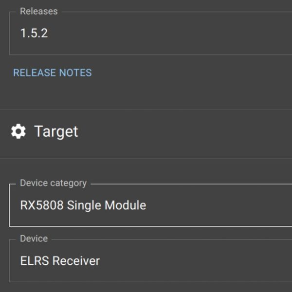 UATron RX5808 Host with ESP Backpack Target